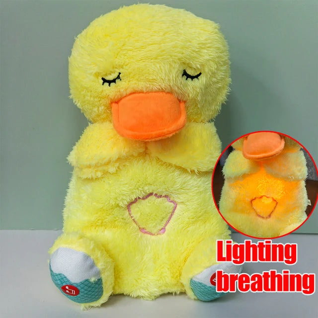 Baby Breathing Bear Baby Soothing Otter Plush Doll Toy Baby Kids Soothing Music Sleeping Companion Sound and Light Doll Toy Gift